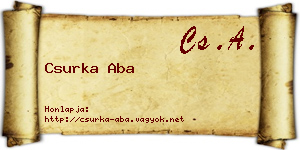 Csurka Aba névjegykártya